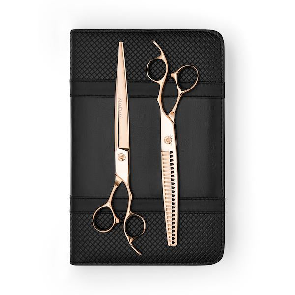 Matsui Aichei Mountain Rose Gold Scissor & 24 Tooth Texturiser Combo (3534878507113)